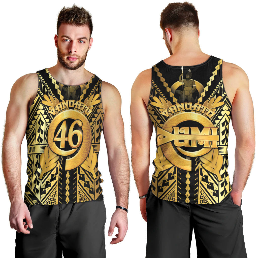 Vanuatu 46th Anniversary Of Independence Men Tank Top Gold Style LT05 - Polynesian Pride