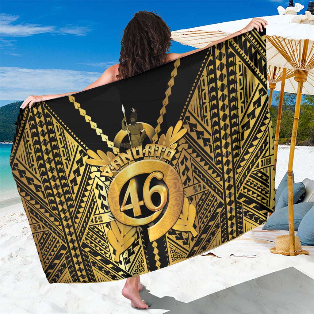 Vanuatu 46th Anniversary Of Independence Sarong Gold Style LT05 One Size 44 x 66 inches Gold - Polynesian Pride