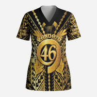 Vanuatu 46th Anniversary Of Independence Scrub Top Gold Style LT05 Adult Gold - Polynesian Pride