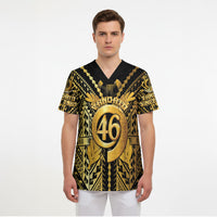 Vanuatu 46th Anniversary Of Independence Scrub Top Gold Style LT05 - Polynesian Pride