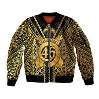 Vanuatu 46th Anniversary Of Independence Sleeve Zip Bomber Jacket Gold Style LT05 Unisex Gold - Polynesian Pride