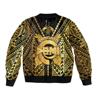 Vanuatu 46th Anniversary Of Independence Sleeve Zip Bomber Jacket Gold Style LT05 - Polynesian Pride
