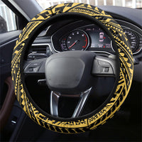 Vanuatu 46th Anniversary Of Independence Steering Wheel Cover Gold Style LT05 - Polynesian Pride