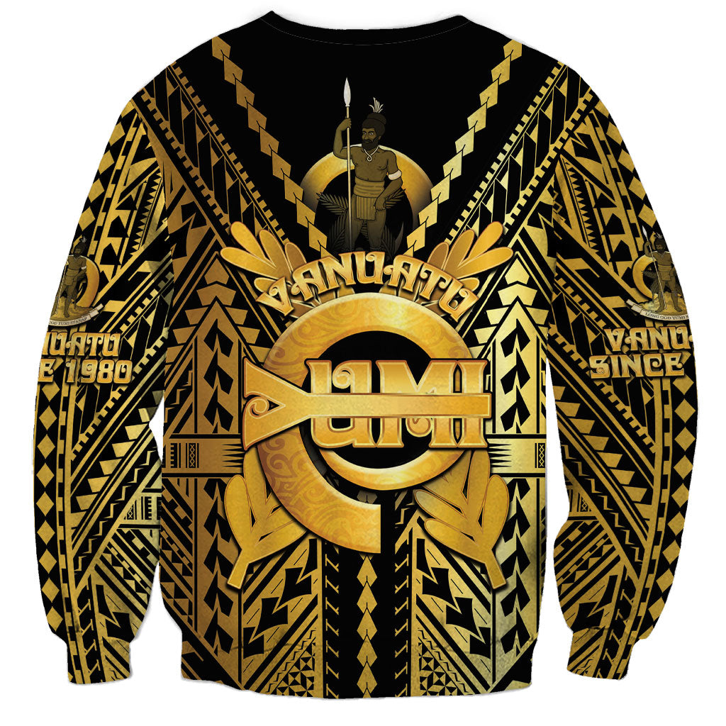 Vanuatu 46th Anniversary Of Independence Sweatshirt Gold Style LT05 - Polynesian Pride