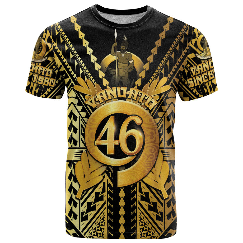 Vanuatu 46th Anniversary Of Independence T Shirt Gold Style LT05 Gold - Polynesian Pride