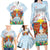 Hawaii And Japan Okinawa Family Matching Long Sleeve Bodycon Dress and Hawaiian Shirt Aloha Gozaimasu Tiki With Shisa