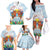 Hawaii And Japan Okinawa Family Matching Off The Shoulder Long Sleeve Dress and Hawaiian Shirt Aloha Gozaimasu Tiki With Shisa