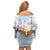 Hawaii And Japan Okinawa Family Matching Off Shoulder Short Dress and Hawaiian Shirt Aloha Gozaimasu Tiki With Shisa