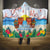 Hawaii And Japan Okinawa Hooded Blanket Aloha Gozaimasu Tiki With Shisa