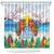 Hawaii And Japan Okinawa Shower Curtain Aloha Gozaimasu Tiki With Shisa