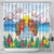 Hawaii And Japan Okinawa Shower Curtain Aloha Gozaimasu Tiki With Shisa