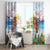 Hawaii And Japan Okinawa Window Curtain Aloha Gozaimasu Tiki With Shisa