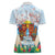 Hawaii And Japan Okinawa Women Polo Shirt Aloha Gozaimasu Tiki With Shisa