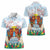 Hawaii And Japan Okinawa Women Polo Shirt Aloha Gozaimasu Tiki With Shisa