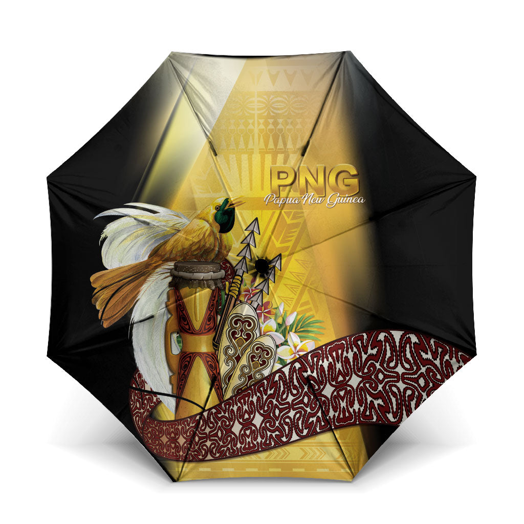 Papua New Guinea Umbrella Independence Day Unique Style LT05 One Size Folded 11.42 inch Opened Diameter 37.4 inch Gold - Polynesian Pride