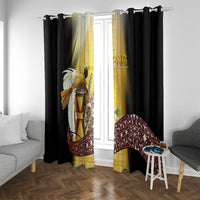 Papua New Guinea Window Curtain Independence Day Unique Style LT05 With Grommets Gold - Polynesian Pride