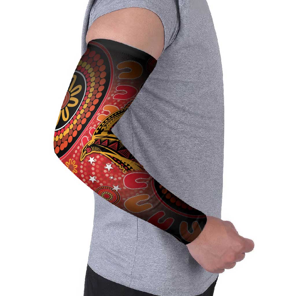 Papua New Guinea Arm Sleeves Birds Of Paradise With Aboriginal Pattern LT05 - Polynesian Pride