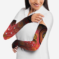Papua New Guinea Arm Sleeves Birds Of Paradise With Aboriginal Pattern LT05 - Polynesian Pride