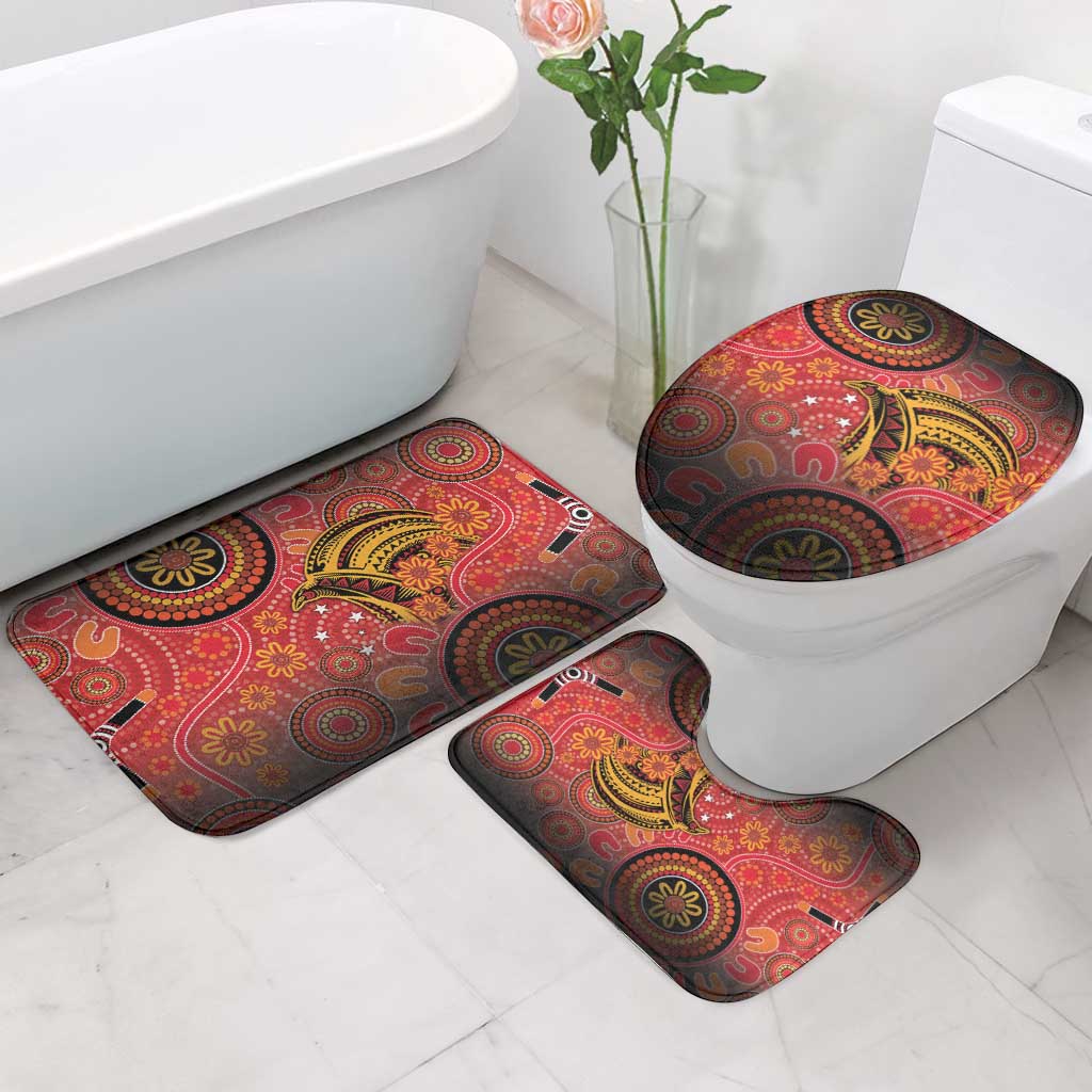 Papua New Guinea Bathroom Set Birds Of Paradise With Aboriginal Pattern LT05 - Polynesian Pride