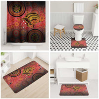 Papua New Guinea Bathroom Set Birds Of Paradise With Aboriginal Pattern LT05 - Polynesian Pride