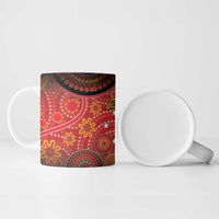 Papua New Guinea Ceramic Mug Birds Of Paradise With Aboriginal Pattern LT05 - Polynesian Pride