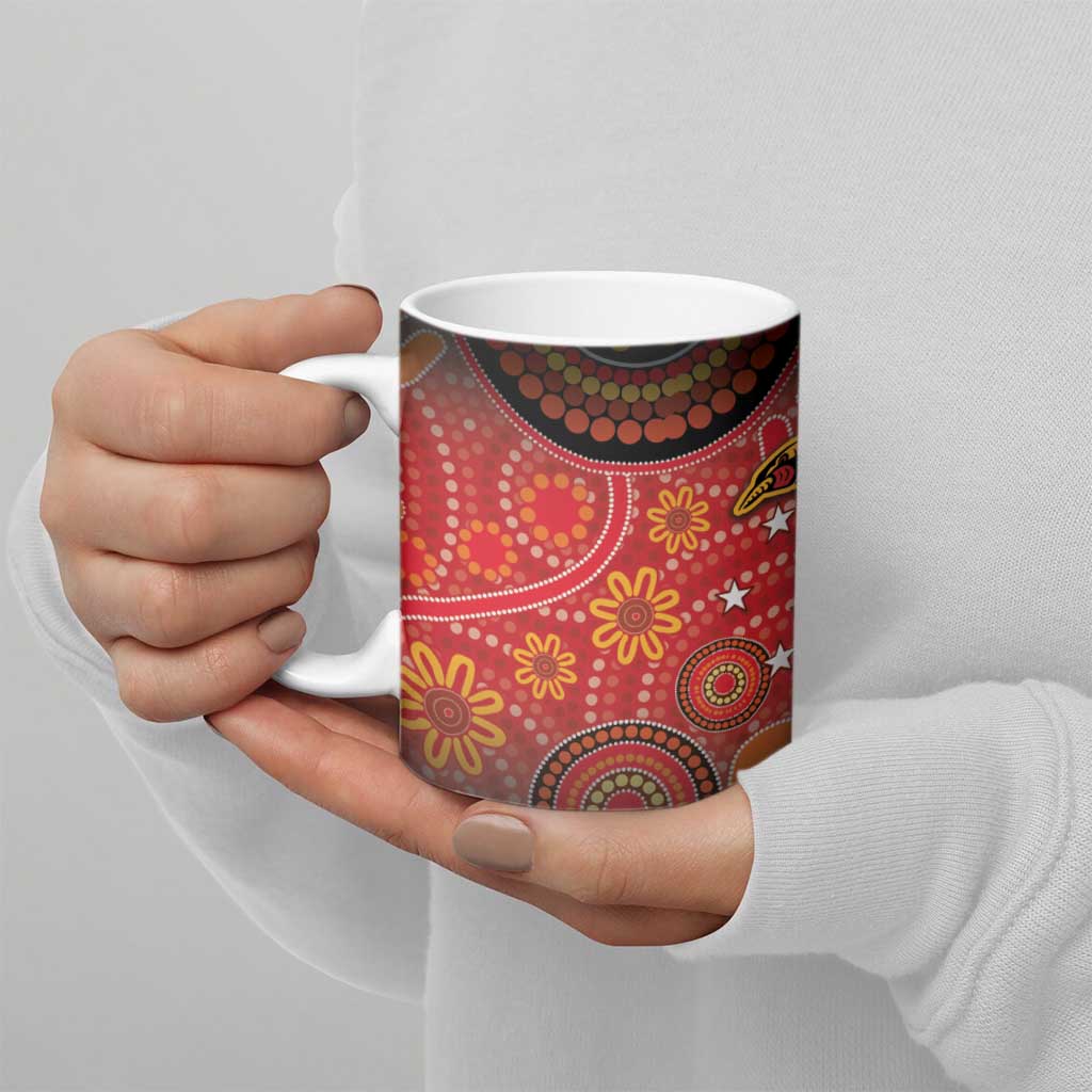 Papua New Guinea Ceramic Mug Birds Of Paradise With Aboriginal Pattern LT05 - Polynesian Pride