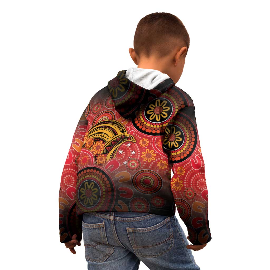 Papua New Guinea Kid Hoodie Birds Of Paradise With Aboriginal Pattern LT05 - Polynesian Pride