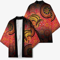 Papua New Guinea Kimono Birds Of Paradise With Aboriginal Pattern LT05 - Polynesian Pride