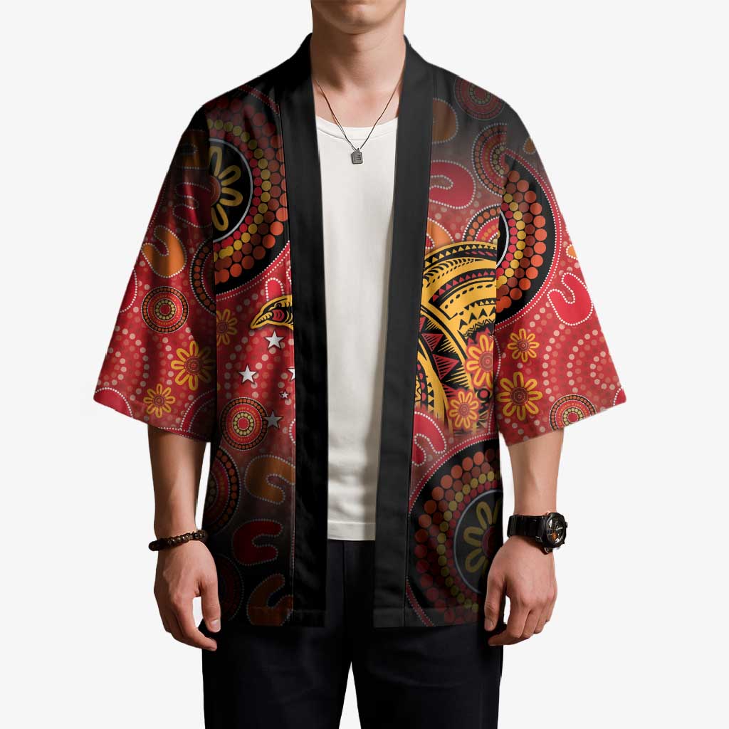 Papua New Guinea Kimono Birds Of Paradise With Aboriginal Pattern LT05 - Polynesian Pride