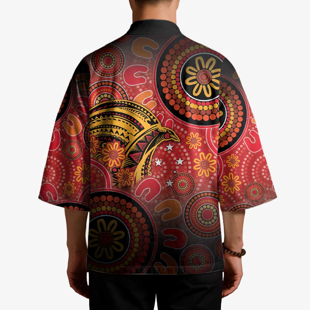 Papua New Guinea Kimono Birds Of Paradise With Aboriginal Pattern LT05 - Polynesian Pride