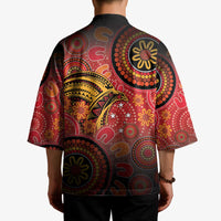 Papua New Guinea Kimono Birds Of Paradise With Aboriginal Pattern LT05 - Polynesian Pride