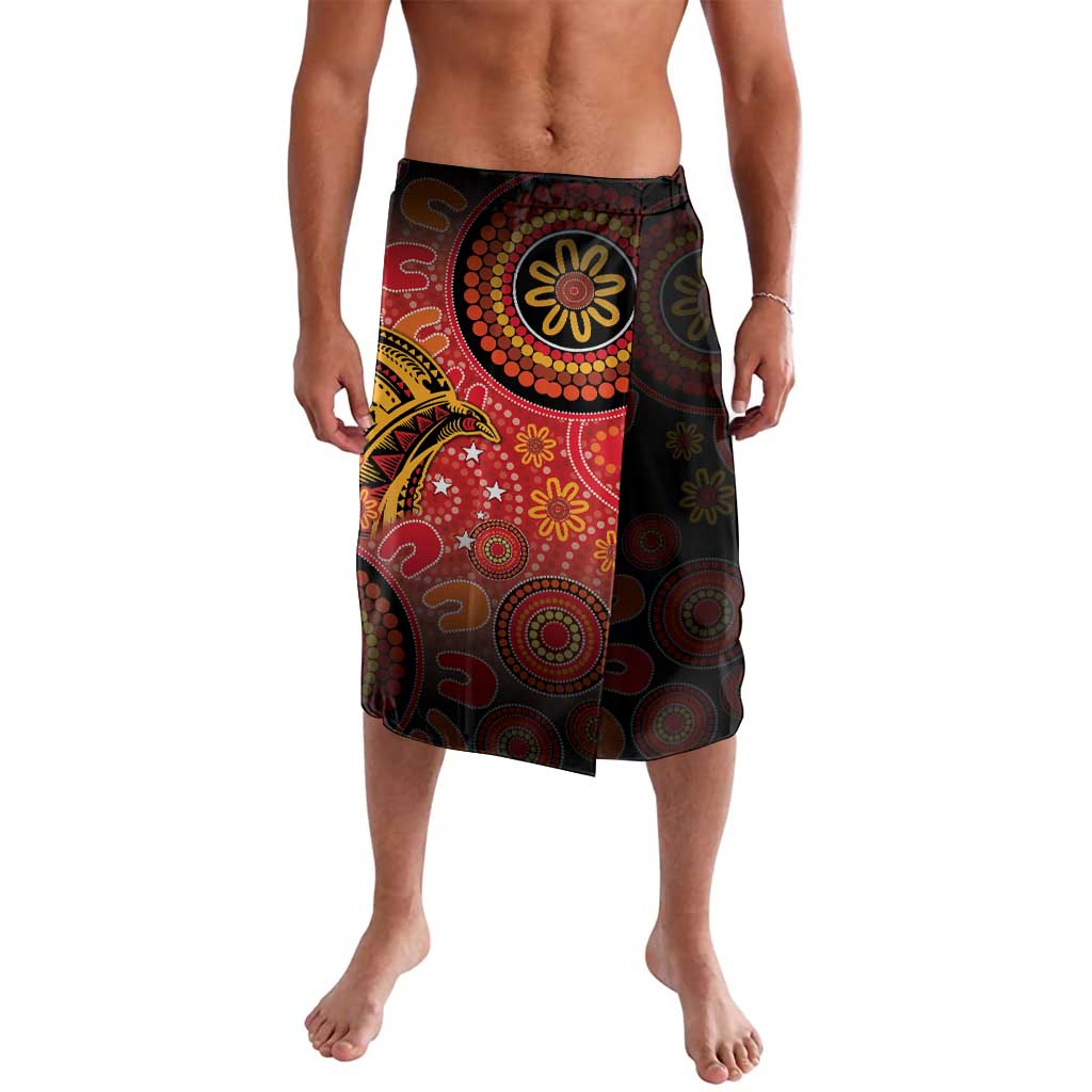 Papua New Guinea Lavalava Birds Of Paradise With Aboriginal Pattern LT05 Red - Polynesian Pride