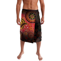 Papua New Guinea Lavalava Birds Of Paradise With Aboriginal Pattern LT05 Red - Polynesian Pride