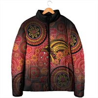Papua New Guinea Padded Jacket Birds Of Paradise With Aboriginal Pattern LT05 - Polynesian Pride