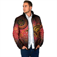 Papua New Guinea Padded Jacket Birds Of Paradise With Aboriginal Pattern LT05 - Polynesian Pride