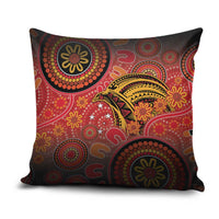 Papua New Guinea Pillow Cover Birds Of Paradise With Aboriginal Pattern LT05 Red - Polynesian Pride