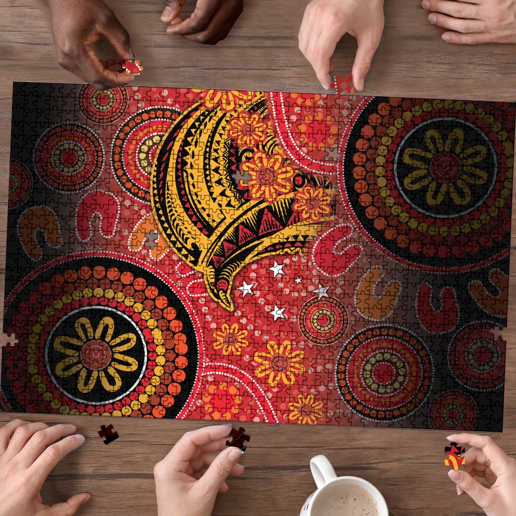 Papua New Guinea Puzzle Birds Of Paradise With Aboriginal Pattern LT05 - Polynesian Pride