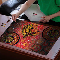 Papua New Guinea Puzzle Birds Of Paradise With Aboriginal Pattern LT05 - Polynesian Pride