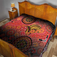 Papua New Guinea Quilt Birds Of Paradise With Aboriginal Pattern LT05 - Polynesian Pride