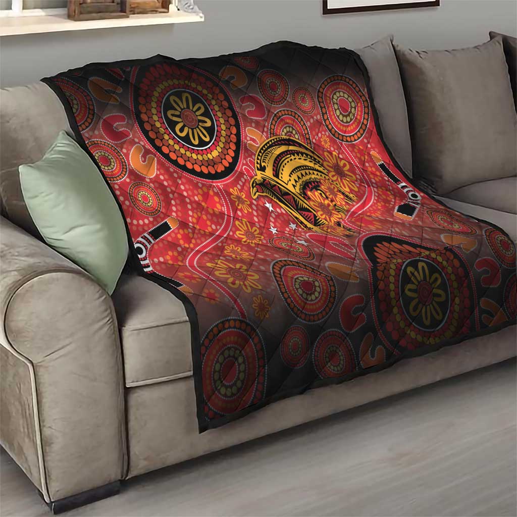 Papua New Guinea Quilt Birds Of Paradise With Aboriginal Pattern LT05 - Polynesian Pride