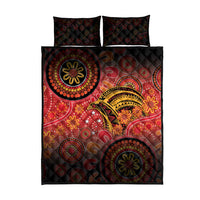 Papua New Guinea Quilt Bed Set Birds Of Paradise With Aboriginal Pattern LT05 - Polynesian Pride
