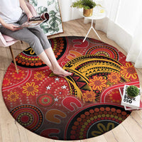 Papua New Guinea Round Carpet Birds Of Paradise With Aboriginal Pattern LT05 - Polynesian Pride