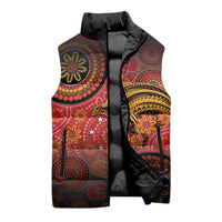 Papua New Guinea Sleeveless Puffer Jacket Birds Of Paradise With Aboriginal Pattern LT05 - Polynesian Pride