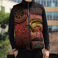 Papua New Guinea Sleeveless Puffer Jacket Birds Of Paradise With Aboriginal Pattern LT05 - Polynesian Pride