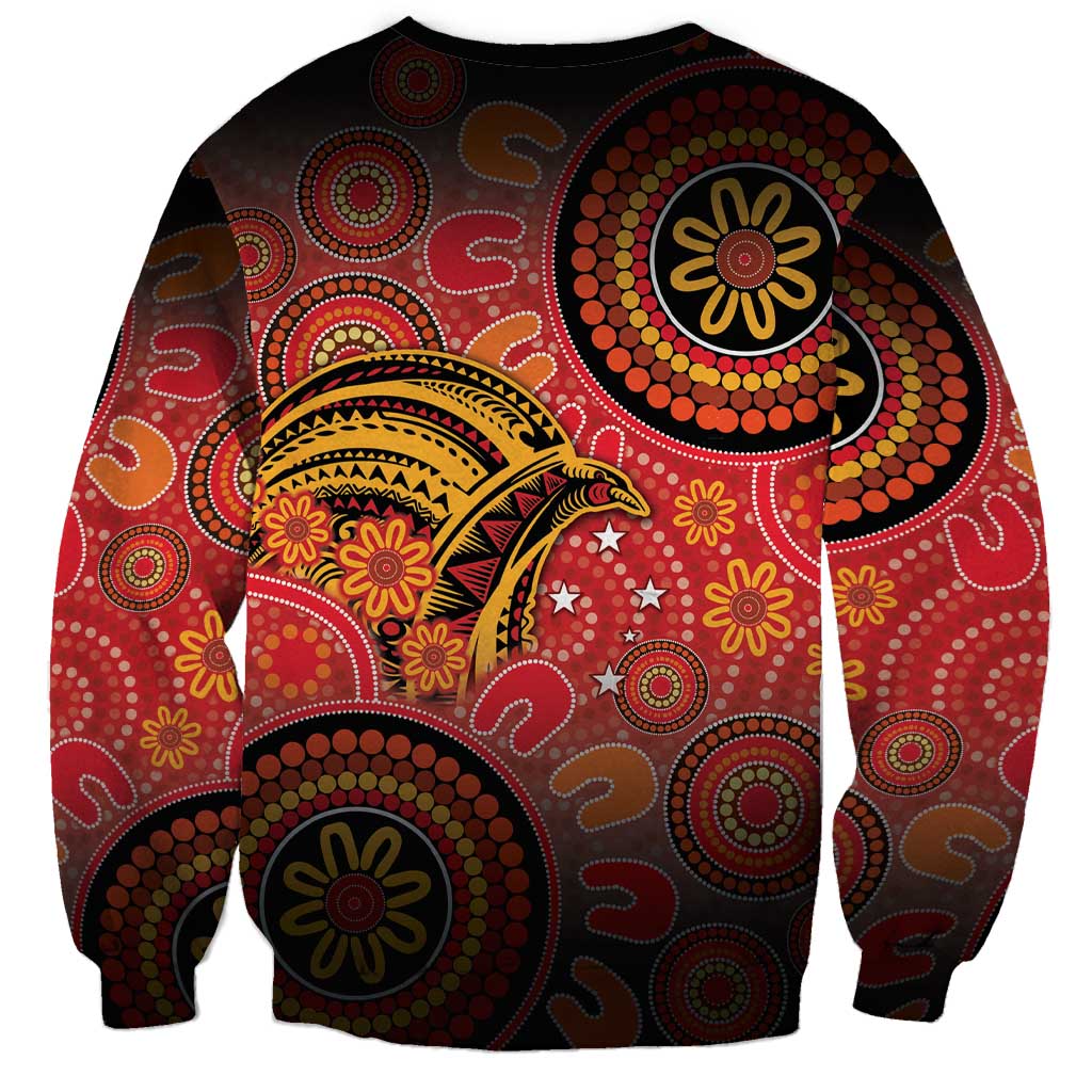 Papua New Guinea Sweatshirt Birds Of Paradise With Aboriginal Pattern LT05 - Polynesian Pride