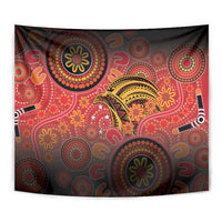 Papua New Guinea Tapestry Birds Of Paradise With Aboriginal Pattern LT05 - Polynesian Pride