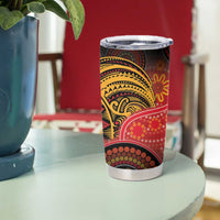 Papua New Guinea Tumbler Cup Birds Of Paradise With Aboriginal Pattern LT05 - Polynesian Pride