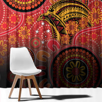 Papua New Guinea Window Curtain Birds Of Paradise With Aboriginal Pattern LT05 - Polynesian Pride