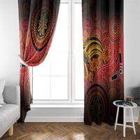 Papua New Guinea Window Curtain Birds Of Paradise With Aboriginal Pattern LT05 - Polynesian Pride