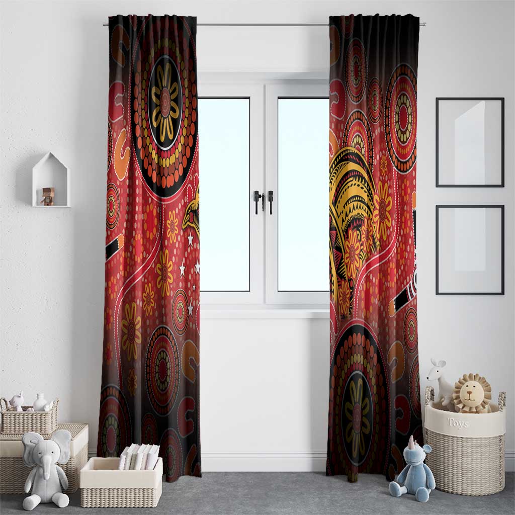 Papua New Guinea Window Curtain Birds Of Paradise With Aboriginal Pattern LT05 - Polynesian Pride